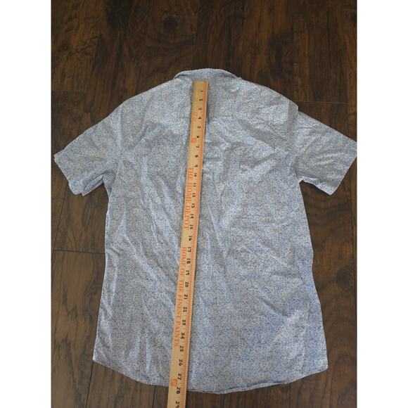 Faherty Shirt Mens SMALL Blue White Floral Print Button Down Short Sleeve Cotton - Picture 9 of 11